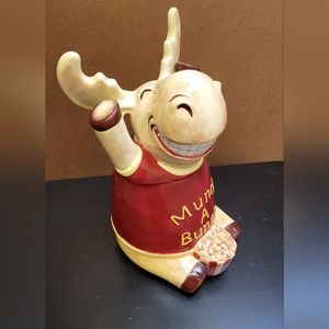 Vtg ceramic moose munch cookie jar